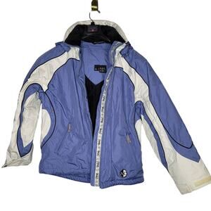 Hard Core Snowboarding ski snow Jacket Size 10 durable outdoor white purple